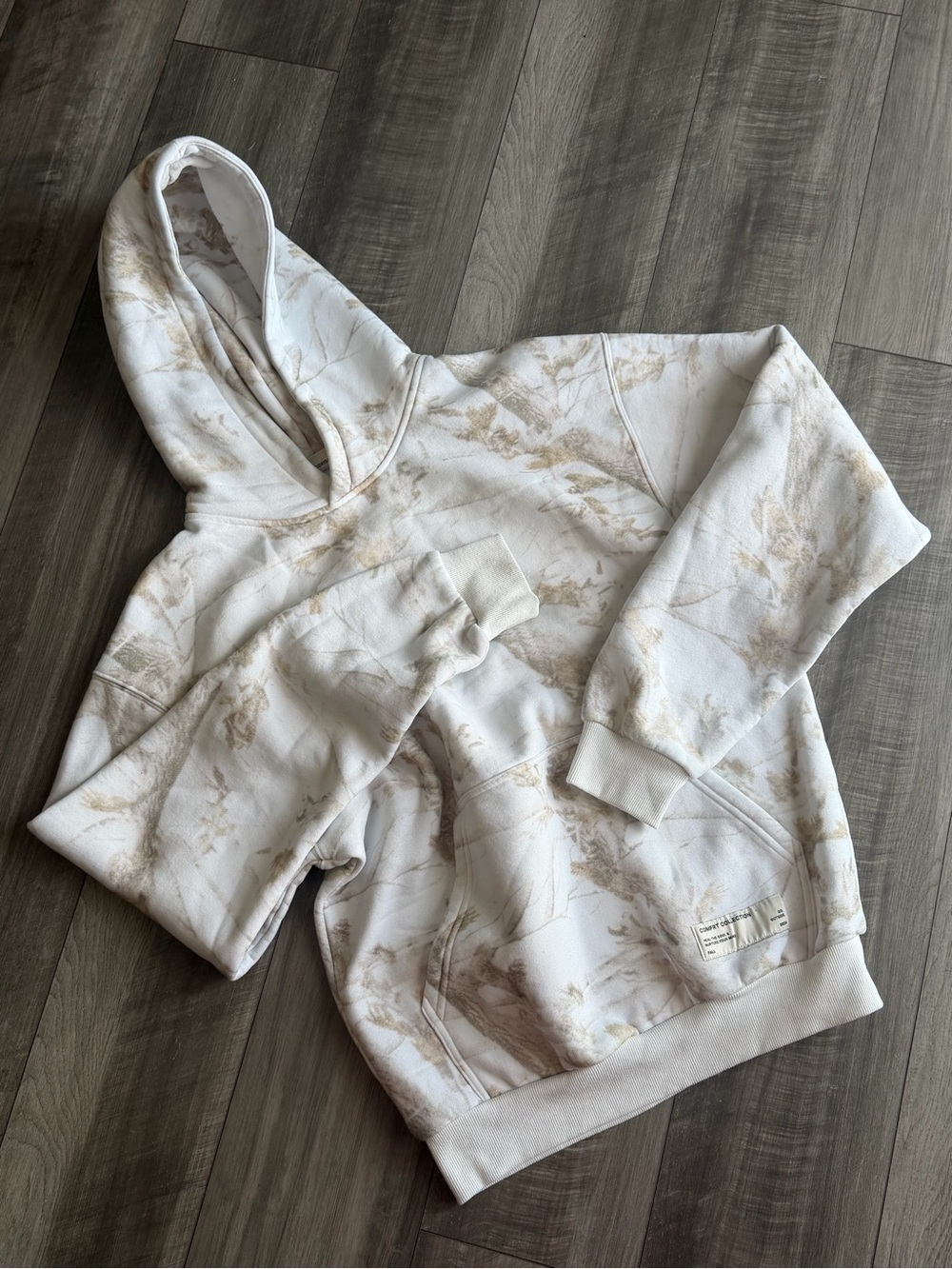 Comfrt Collection Unisex Oversized White Oak Camo Hoodie Pullover Sz S